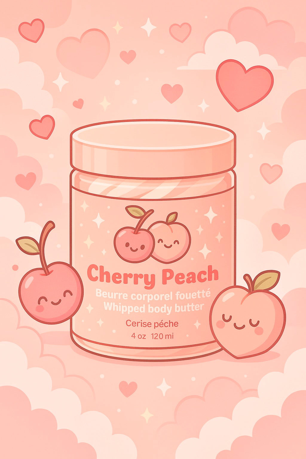 Beurre Corporel Fouetté 4oz - Cherry Peach