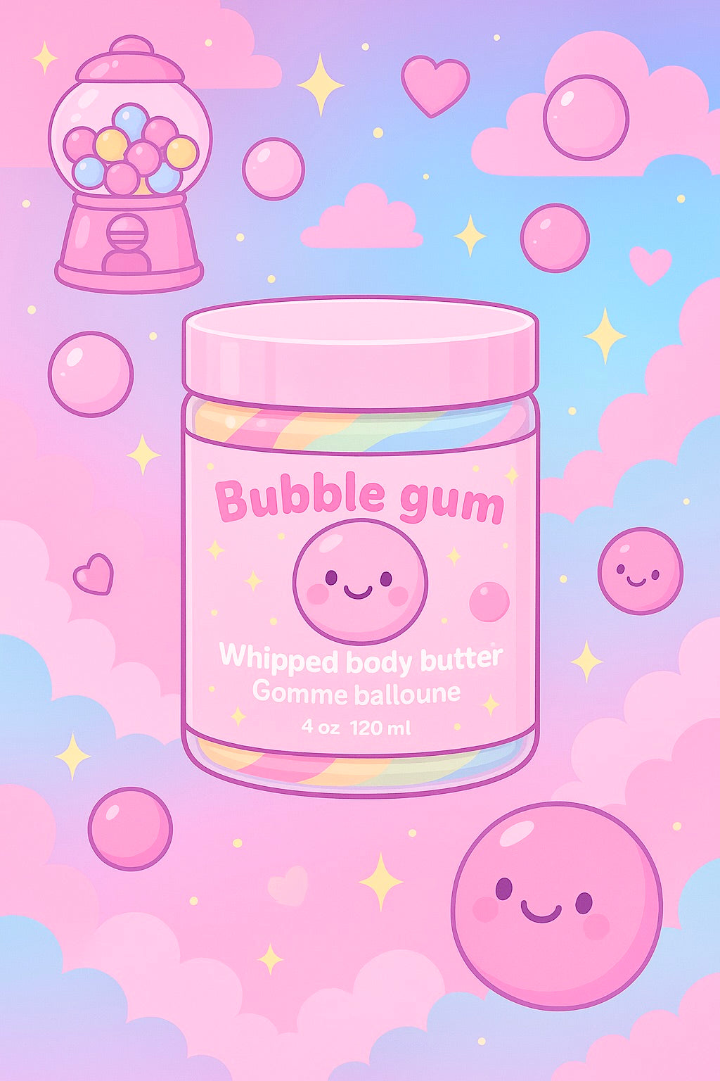 Beurre Corporel Fouetté 4oz - Bubble Gum